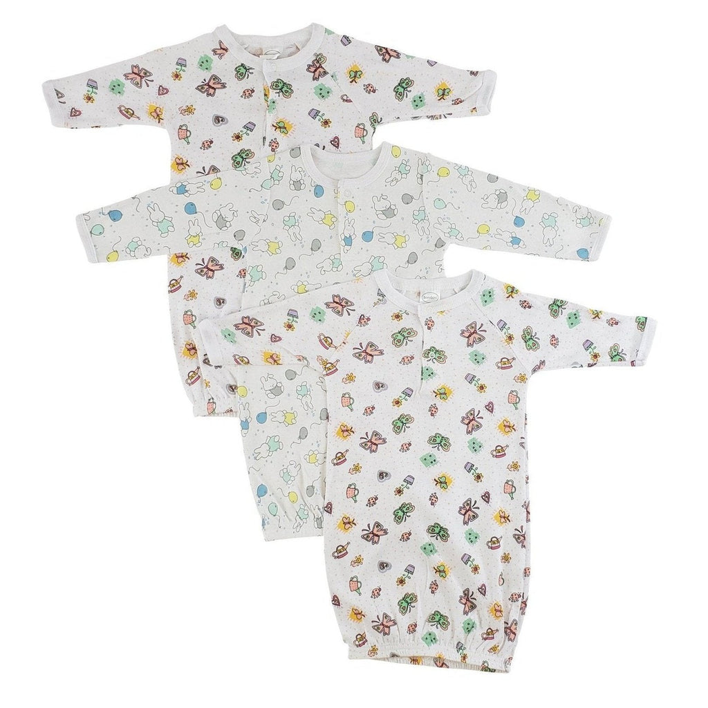 Girls Print Infant Gowns - 3 Pack